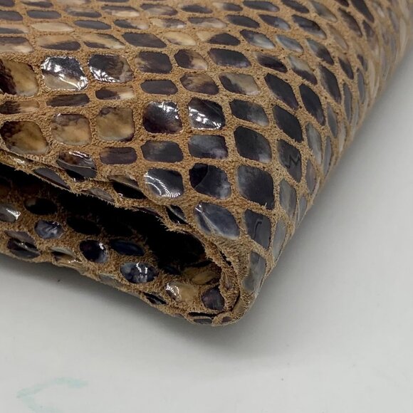 Hobo Snakeskin Patterned Lauren Leather Double Frame Clutch - Picture 8 of 15